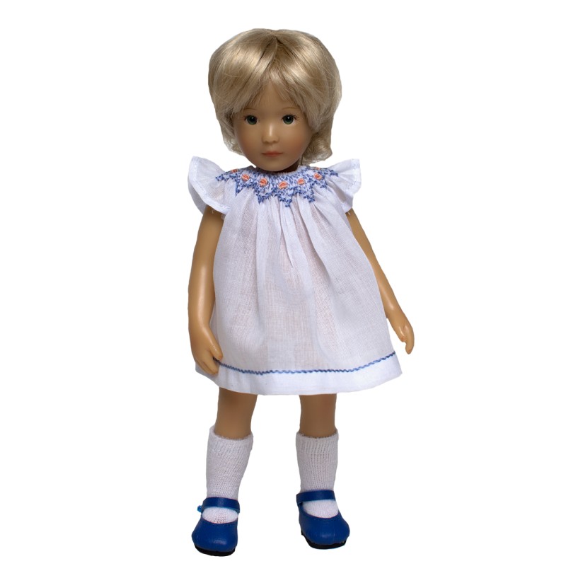 White round smocked dress