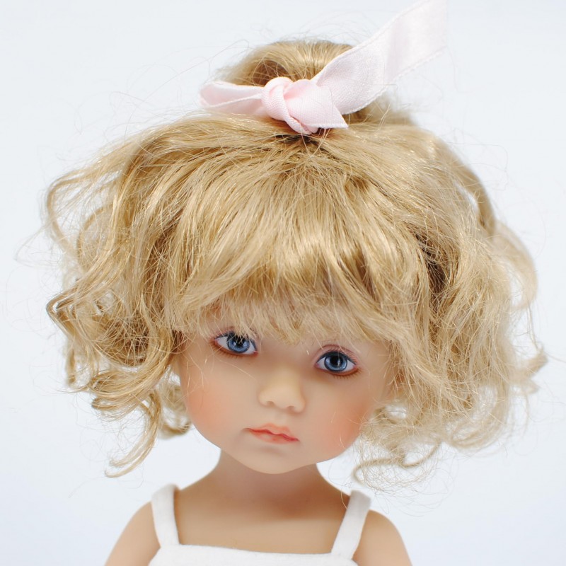 Doll Wig medium long curled 6-7