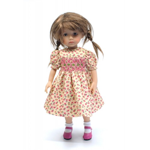 Smock dress with pink flowers 24cm