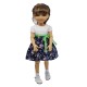 Simple dress with rose print 33-36 cm