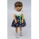 Simple dress with rose print 33-36 cm