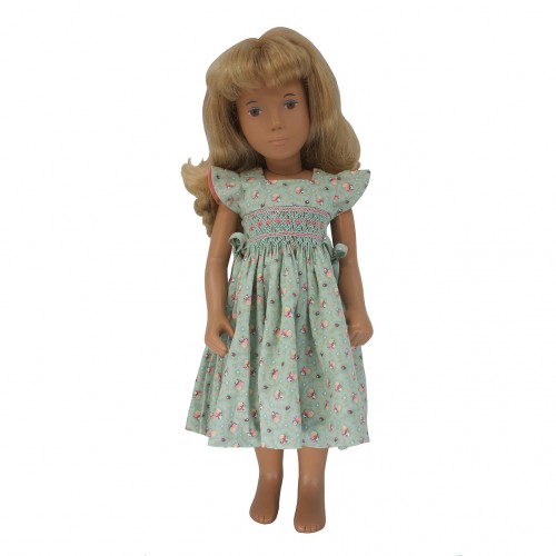 Blaues oder grünes Gesmoktes Sommerkleid 40 cm