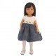 Embroidered dress with denim skirt 24cm