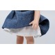 Embroidered dress with denim skirt 24cm