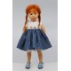 Embroidered dress with denim skirt 24cm