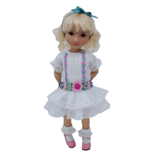 Romantic richly embroidered dress 28 cm