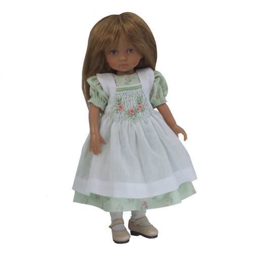 Dress with embroidered pinafore 24 cm