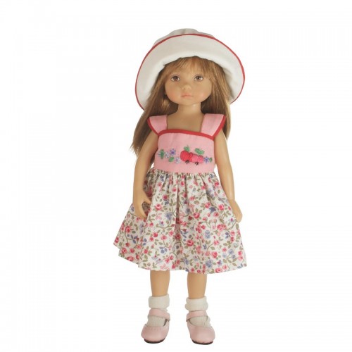 Embroidered dress and hat 24 cm