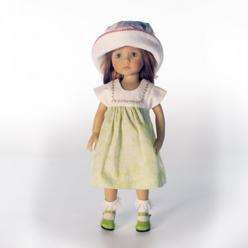 Set embroidered dress and hat 24 cm