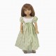 Long floral dress with embroidered neckline mint 33cm