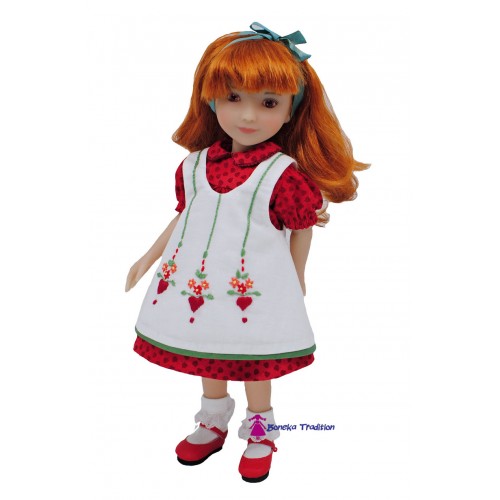 Dress with embroidered Apron 28cm