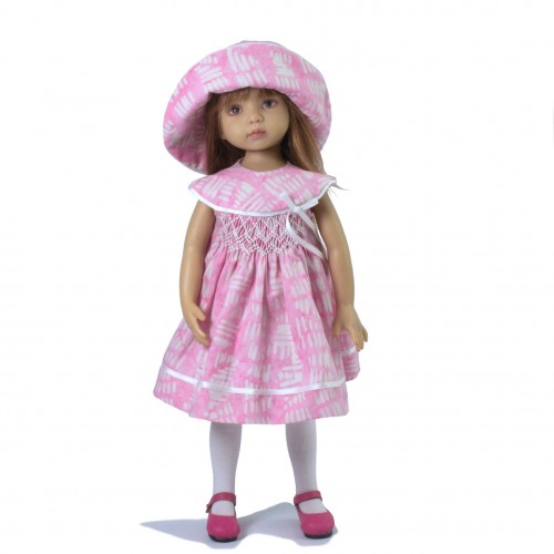 Dress set with hat and bloomers 33 cm