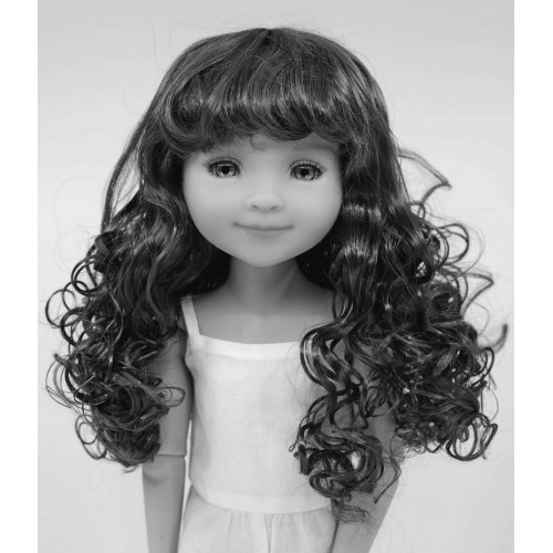 Doll wig long curly with bangs 8-9
