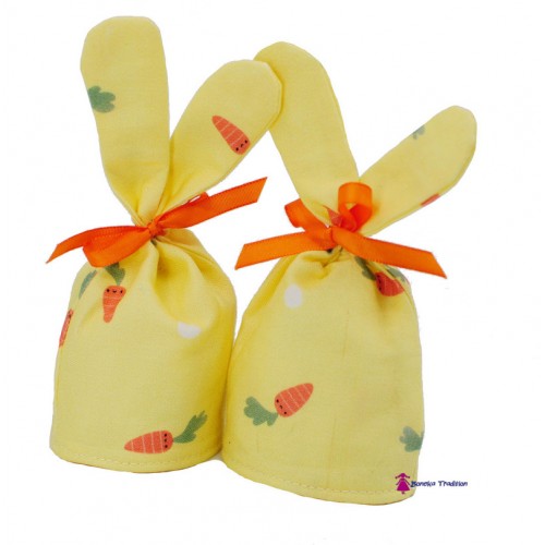 Set 2 egg warmers bunny ears yellow
