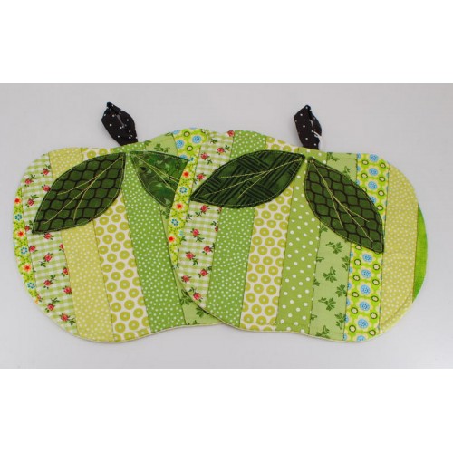 Topflappen set Äpfel grün