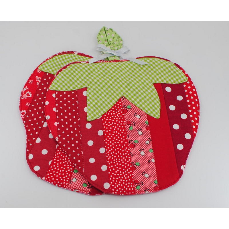 Pot holder set red strawberries