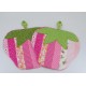 Pot holder set pink strawberries